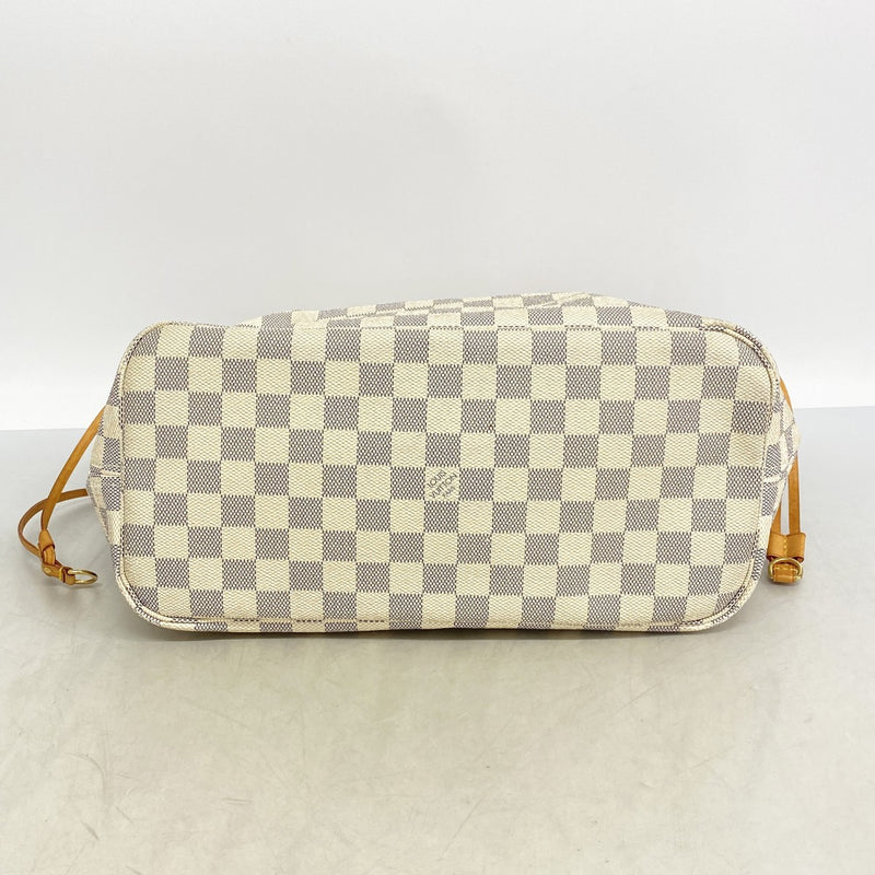 【6fb2551】ルイヴィトン トートバッグ ダミエ・アズール ネヴァーフルMM N51107 ホワイト【中古】レディース