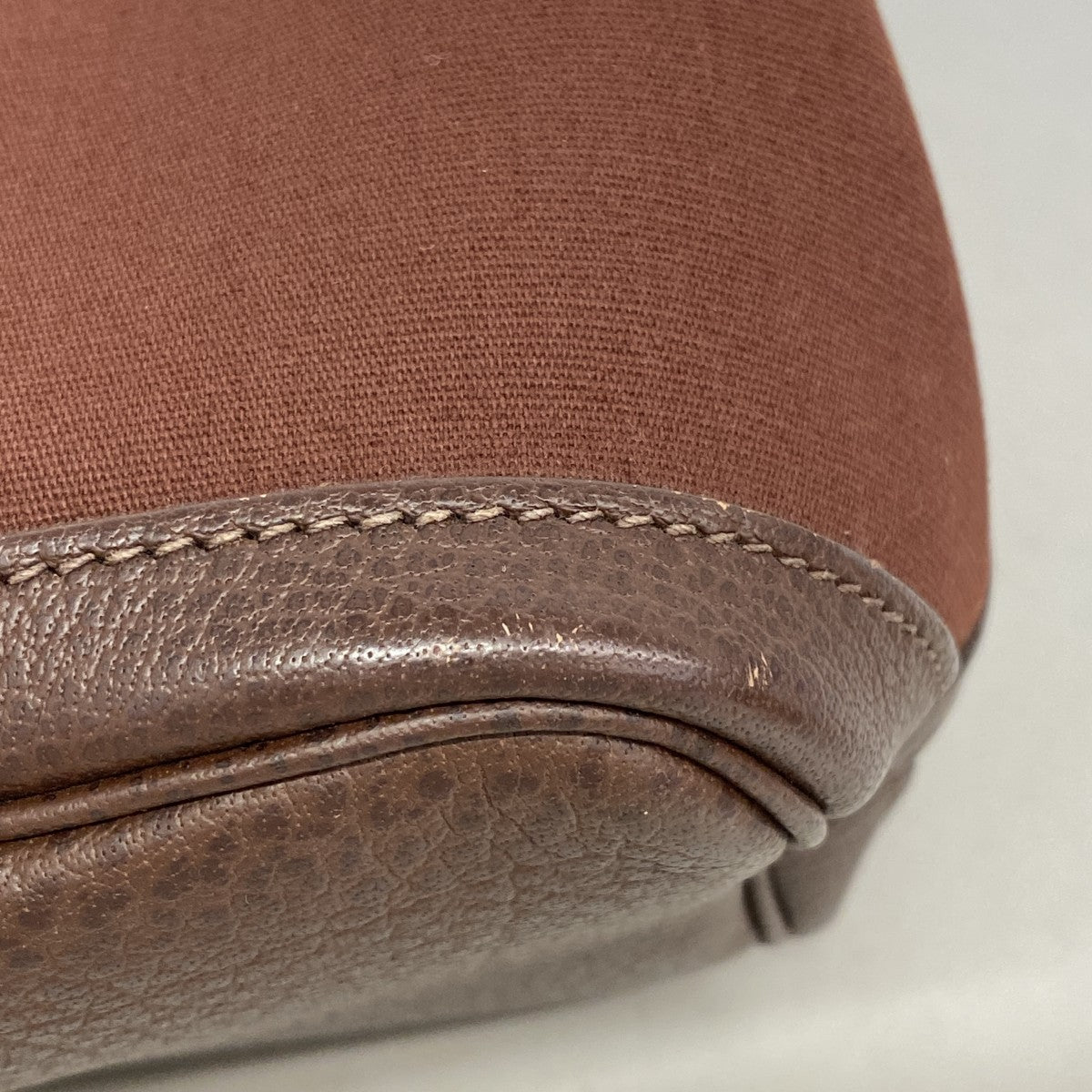 【6fb2559】エルメス トートバッグ ガーデンパーティTPM トワルオフィシエ ブラウン シルバー金具 □I刻印【中古】レディース