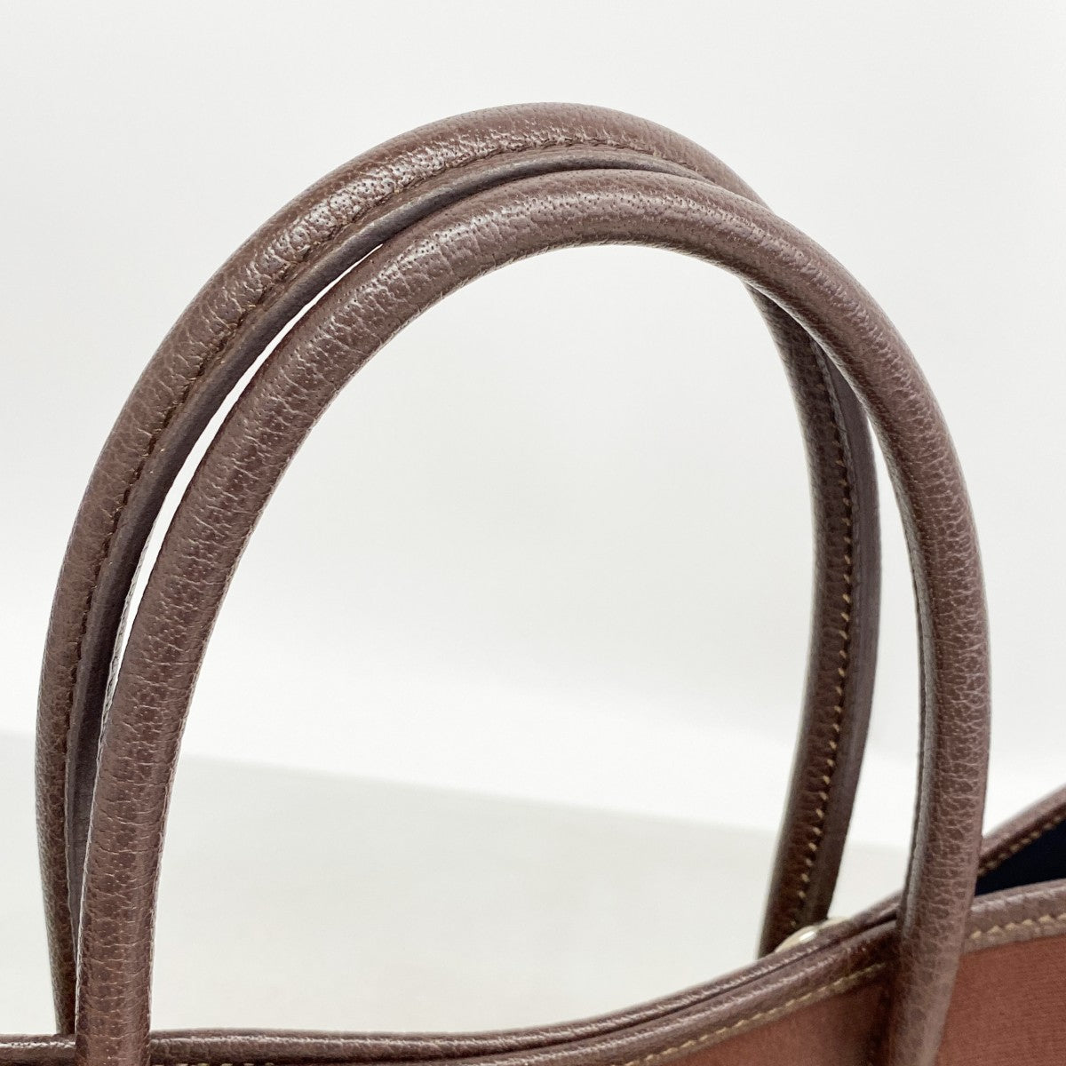 【6fb2559】エルメス トートバッグ ガーデンパーティTPM トワルオフィシエ ブラウン シルバー金具 □I刻印【中古】レディース