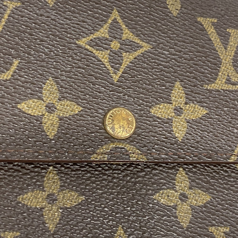 【6fb2566】ルイヴィトン 長財布 モノグラム ポシェットポルトモネクレディ M61725 ブラウン【中古】レディース