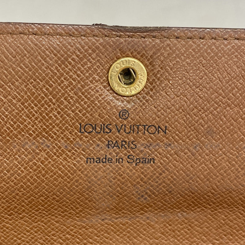 【6fb2566】ルイヴィトン 長財布 モノグラム ポシェットポルトモネクレディ M61725 ブラウン【中古】レディース