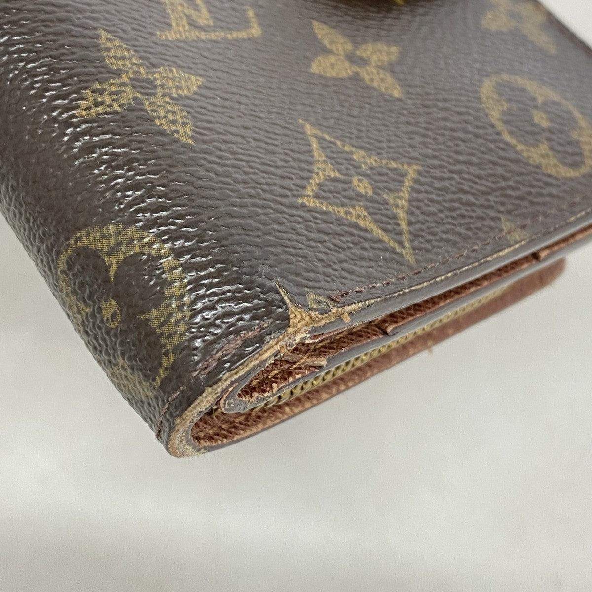 【6fb2567】ルイヴィトン 財布 モノグラム コンパクトジップ M61667 ブラウン【中古】レディース
