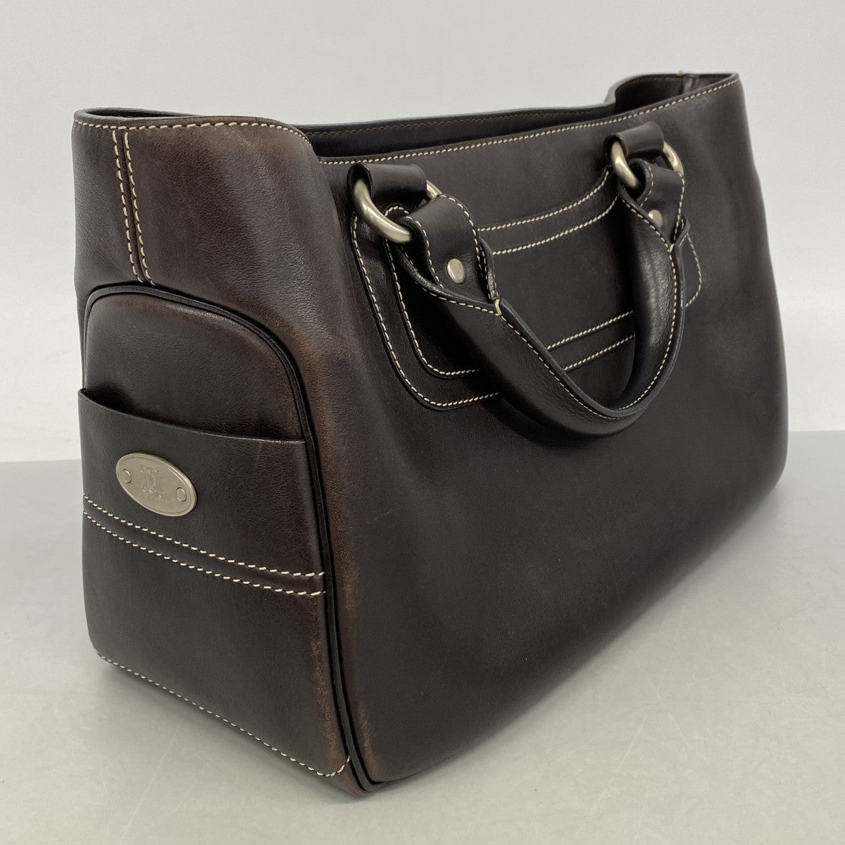 【6fb2573-k】セリーヌ ハンドバッグ ブギーバッグ レザー ブラウン シルバー金具【中古】レディース
