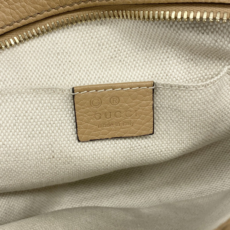 【6fb2599】グッチ ショルダーバッグ ソーホー 747779 レザー ベージュ シャンパンゴールド金具【中古】レディース