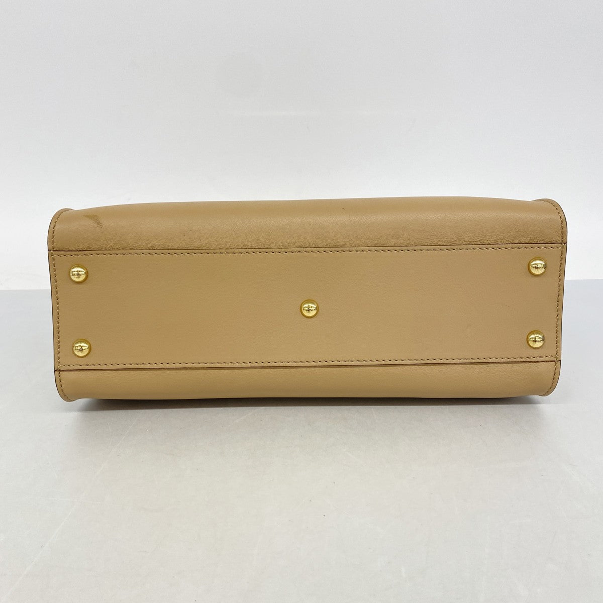【6fb2611】フェンディ ハンドバッグ ピーカブー レザー ベージュ ゴールド金具 2wayバッグ【中古】レディース