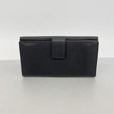 【6fb2612】サルヴァトーレフェラガモ 長財布 ヴァラ レザー ブラック シルバー金具【中古】レディース