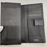 【6fb2612】サルヴァトーレフェラガモ 長財布 ヴァラ レザー ブラック シルバー金具【中古】レディース