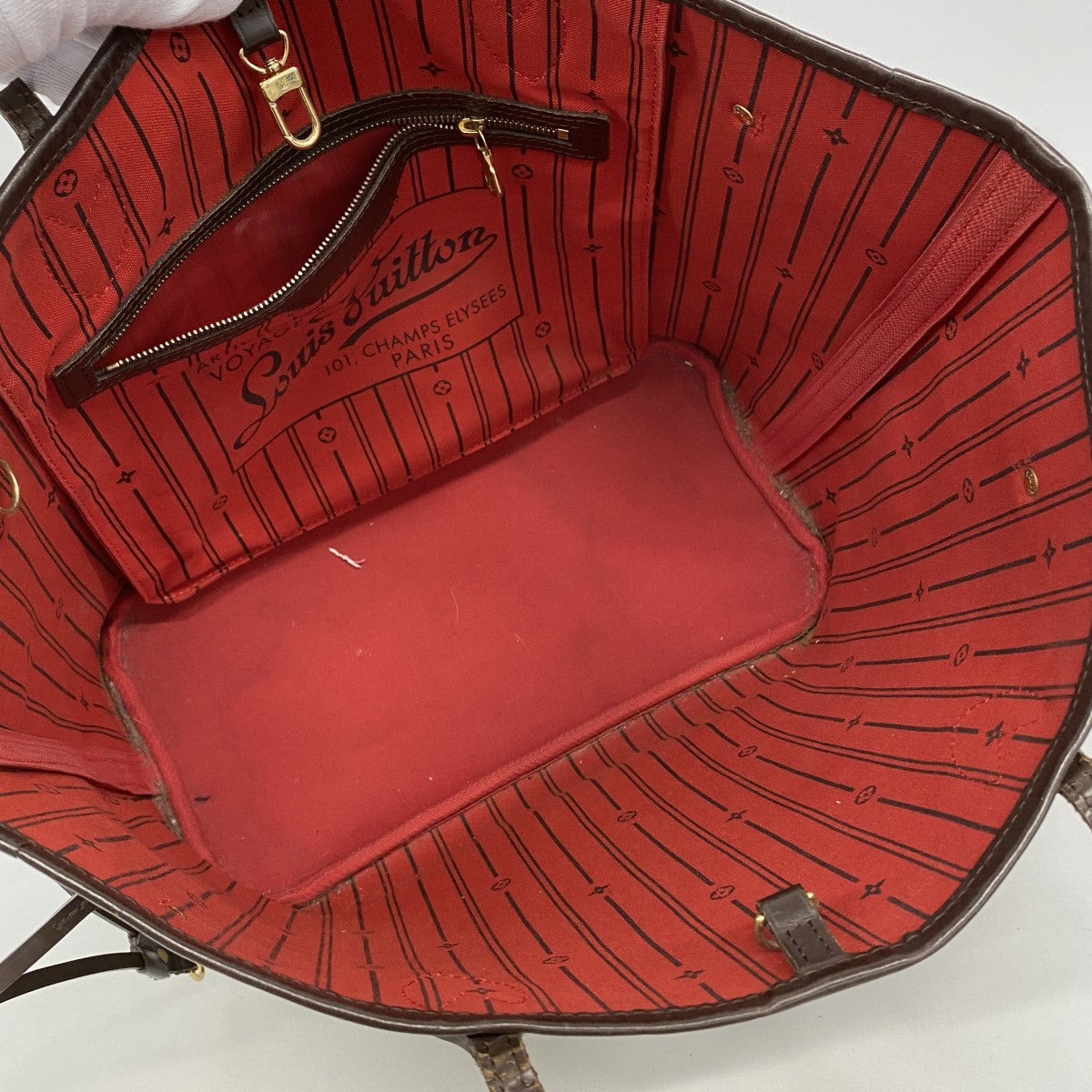 【6fb2632】ルイヴィトン トートバッグ ダミエ ネヴァーフルMM N51105 エベヌ【中古】レディース