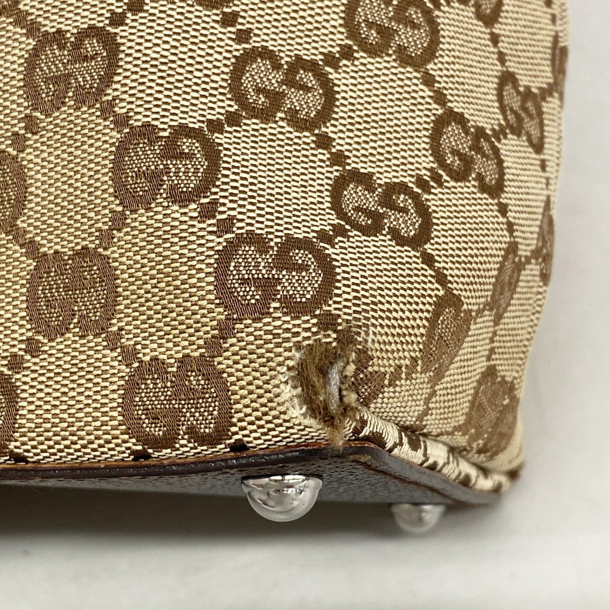 【6fb2641】グッチ トートバッグ GGキャンバス 139552 キャンバス ブラウン シルバー金具【中古】レディース
