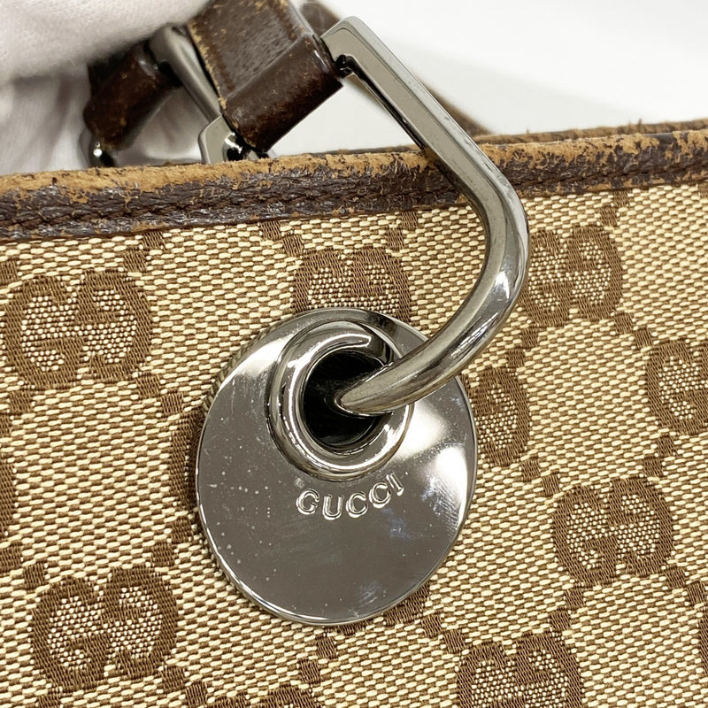 【6fb2641】グッチ トートバッグ GGキャンバス 139552 キャンバス ブラウン シルバー金具【中古】レディース