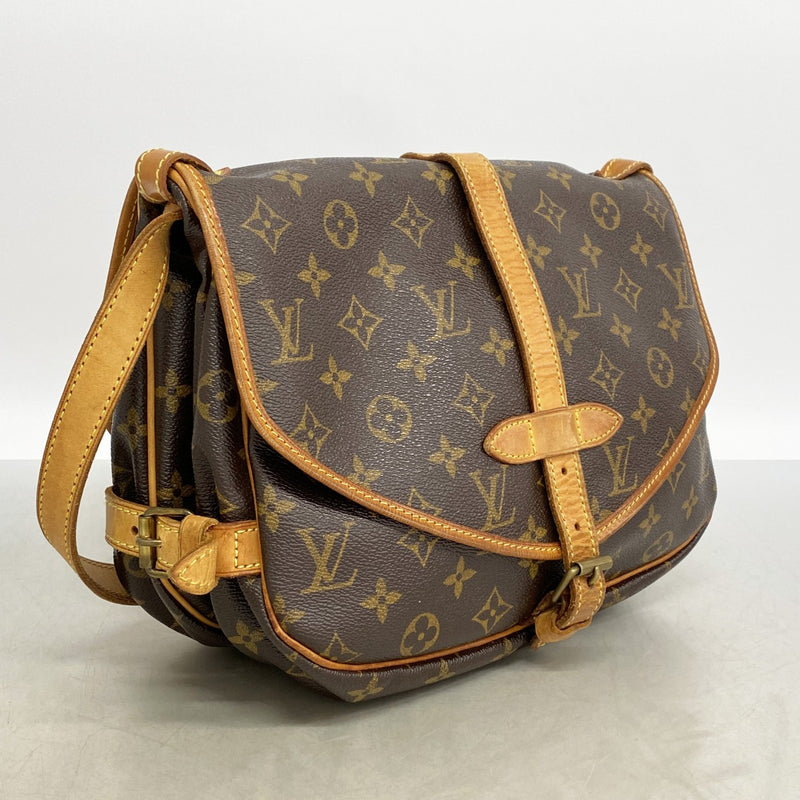 【6fb2646】ルイヴィトン ショルダーバッグ モノグラム ソミュール30 M42256 ブラウン【中古】レディース