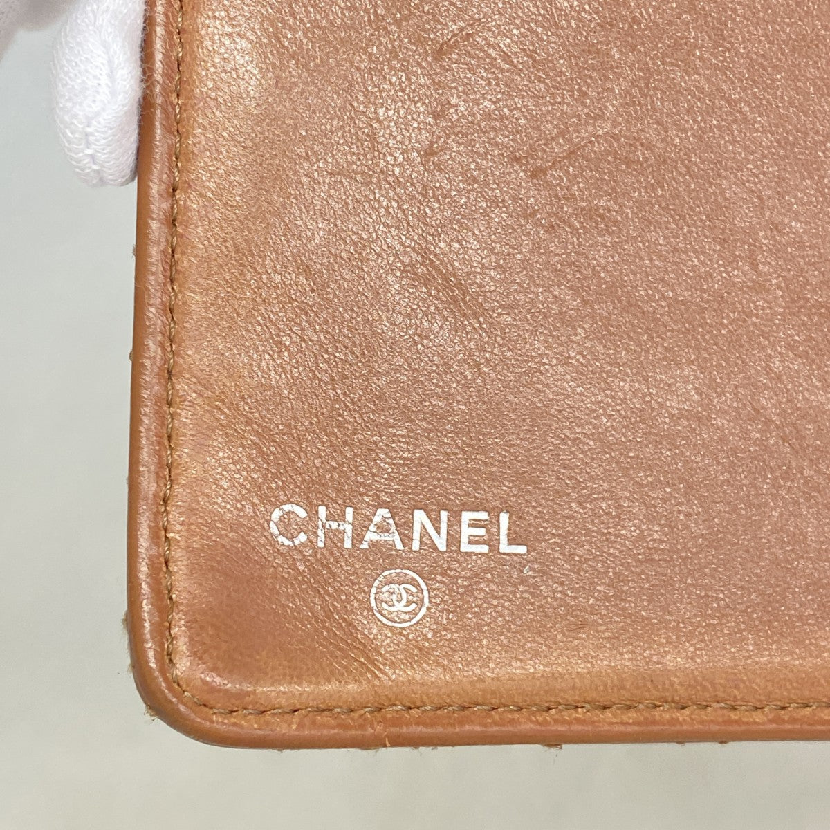 【6fb2650】シャネル 長財布 2.55 レザー ベージュ シルバー金具【中古】レディース