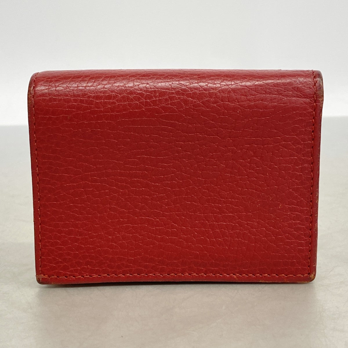 【6fb2651】グッチ 財布 GGマーモント 456126 レザー レッド ゴールド金具【中古】レディース