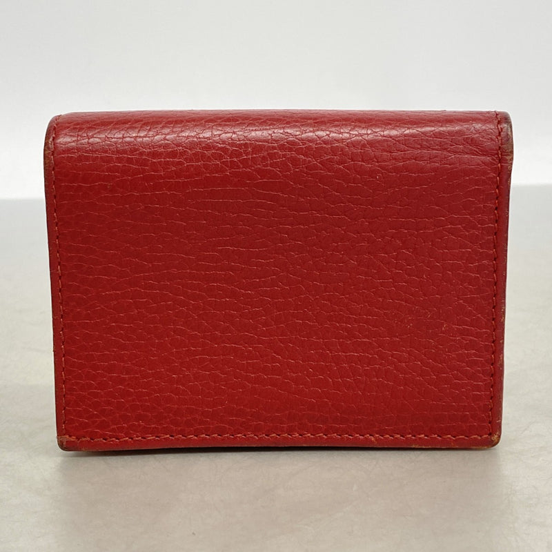 【6fb2651】グッチ 財布 GGマーモント 456126 レザー レッド ゴールド金具【中古】レディース