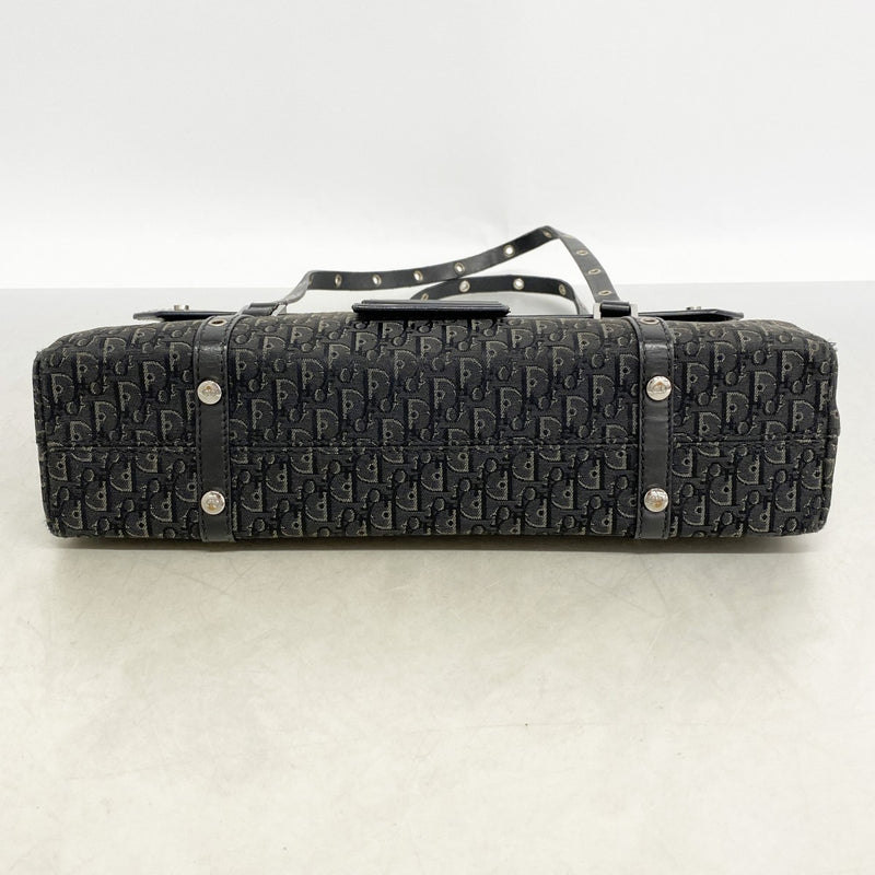 【6fb2663】クリスチャンディオール ショルダーバッグ ストリートシック キャンバス ブラック シルバー金具【中古】レディース