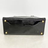 【6fb2664】シャネル ハンドバッグ カメリア パテントレザー ブラック ゴールド金具【中古】レディース