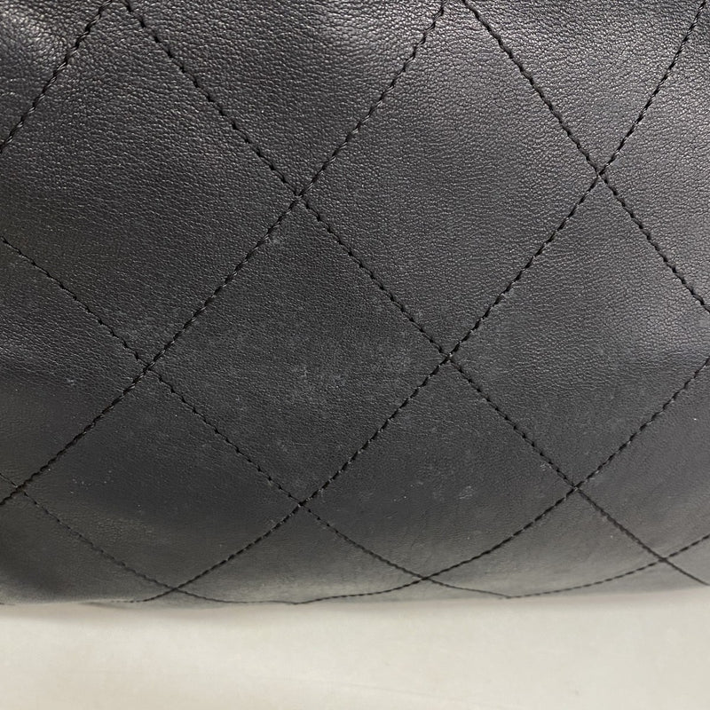 【6fb2665】シャネル ショルダーバッグ マトラッセ チェーンショルダー ラムスキン ブラック シルバー金具【中古】レディース