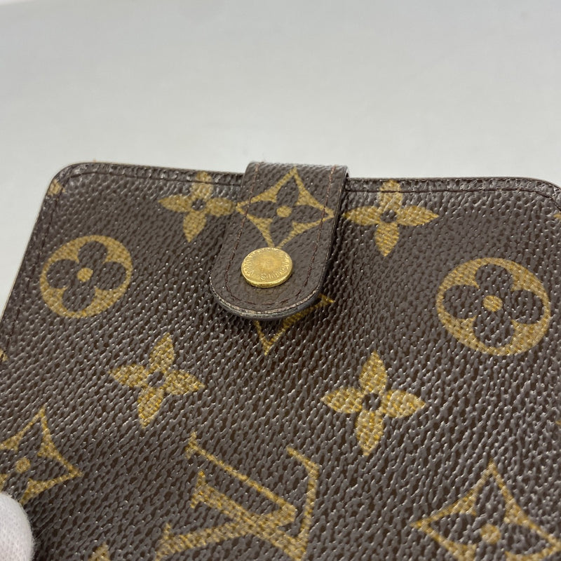 【6fb2717】ルイヴィトン 財布 モノグラム コンパクトジップ M61667 ブラウン【中古】レディース
