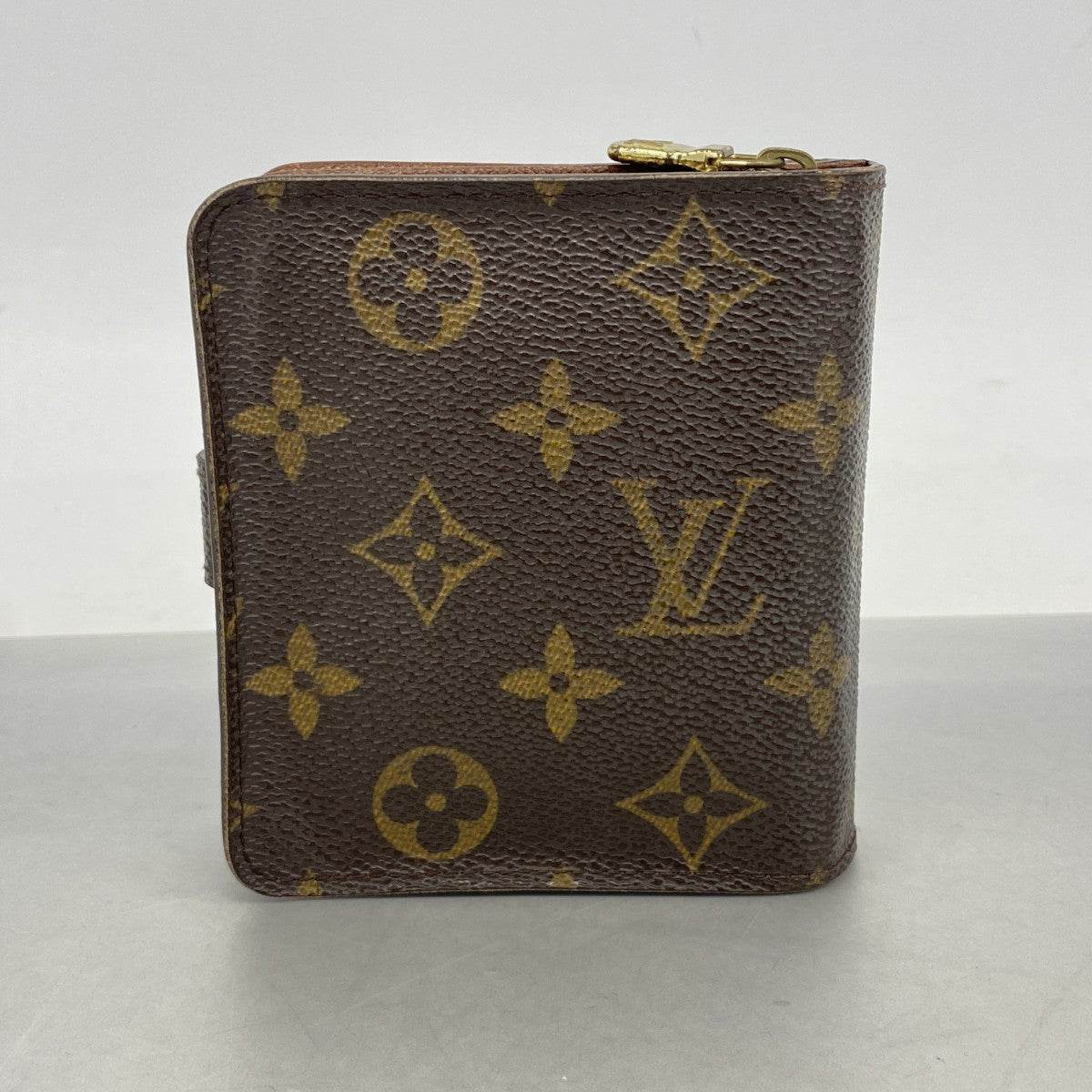 【6fb2717】ルイヴィトン 財布 モノグラム コンパクトジップ M61667 ブラウン【中古】レディース