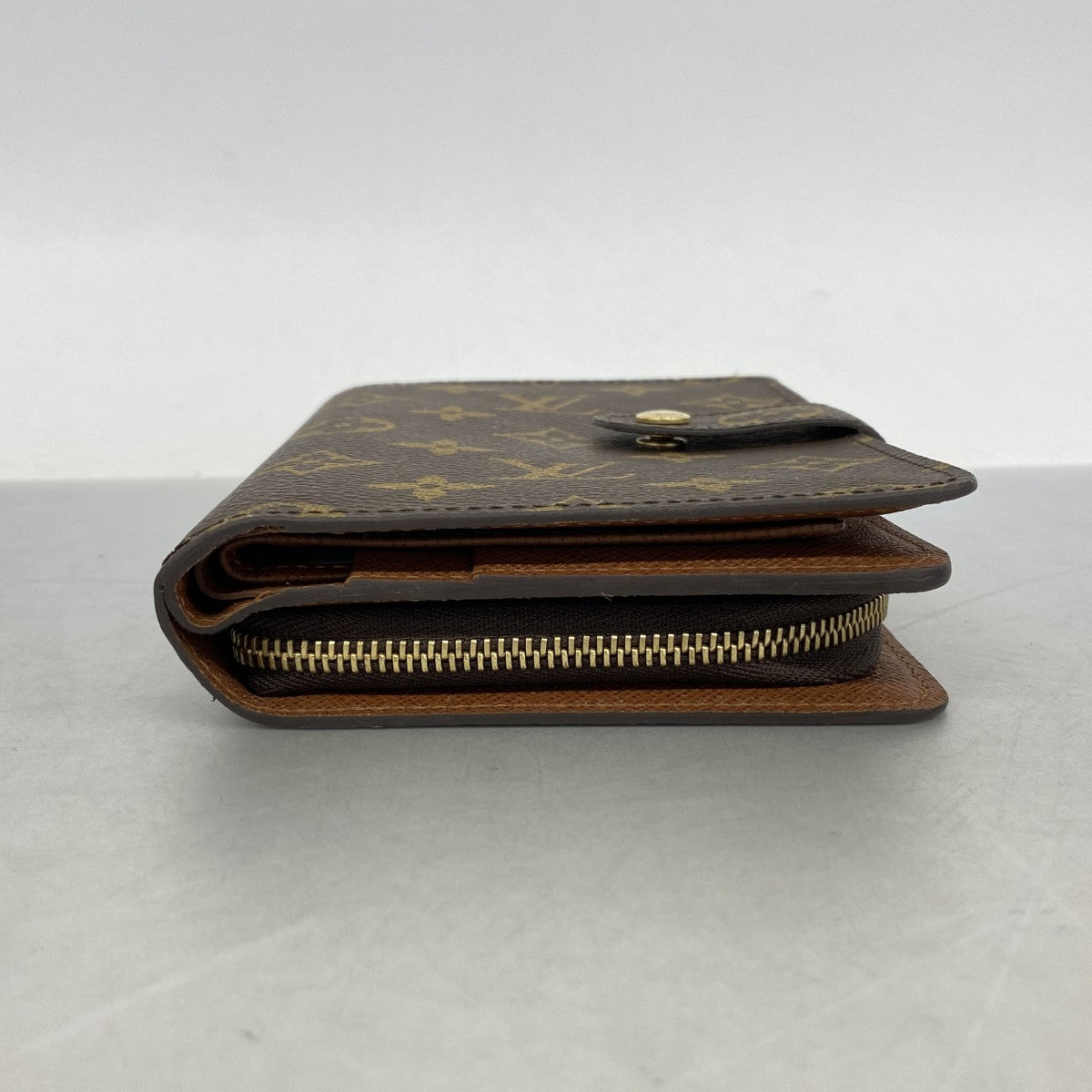 【6fb2718】ルイヴィトン 財布 モノグラム ポルトパピエジップ M61207 ブラウン【中古】レディース
