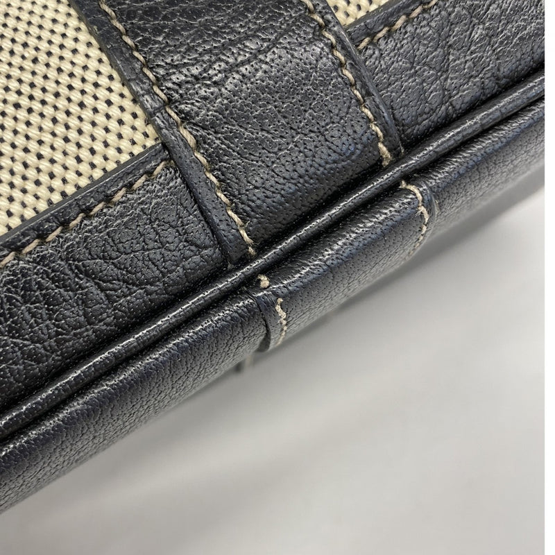 【6fb2719】エルメス トートバッグ ガーデンパーティTPM トワルアッシュ ブラック ベージュ シルバー金具 □J刻印【中古】レディース