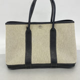 【6fb2719】エルメス トートバッグ ガーデンパーティTPM トワルアッシュ ブラック ベージュ シルバー金具 □J刻印【中古】レディース