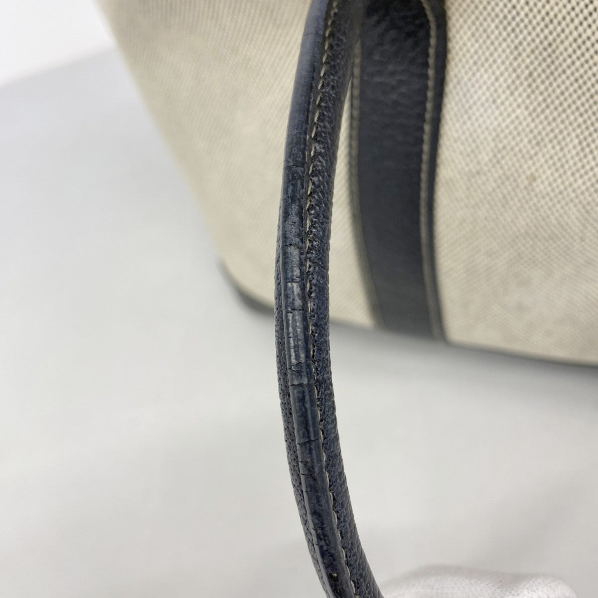 【6fb2719】エルメス トートバッグ ガーデンパーティTPM トワルアッシュ ブラック ベージュ シルバー金具 □J刻印【中古】レディース
