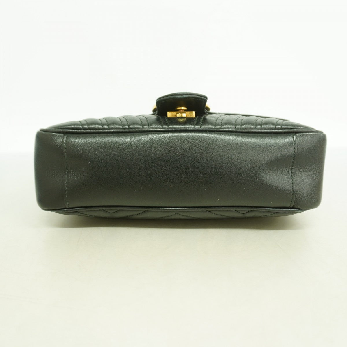 【6fb2727-k】グッチ ショルダーバッグ GGマーモント 443497 レザー ブラック ゴールド金具【中古】レディース