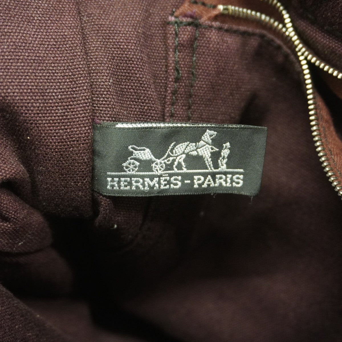 【6fb2743-k】エルメス ハンドバッグ フールトゥPM キャンバス ブラック ボルドー シルバー金具【中古】メンズ レディース ユニセックス