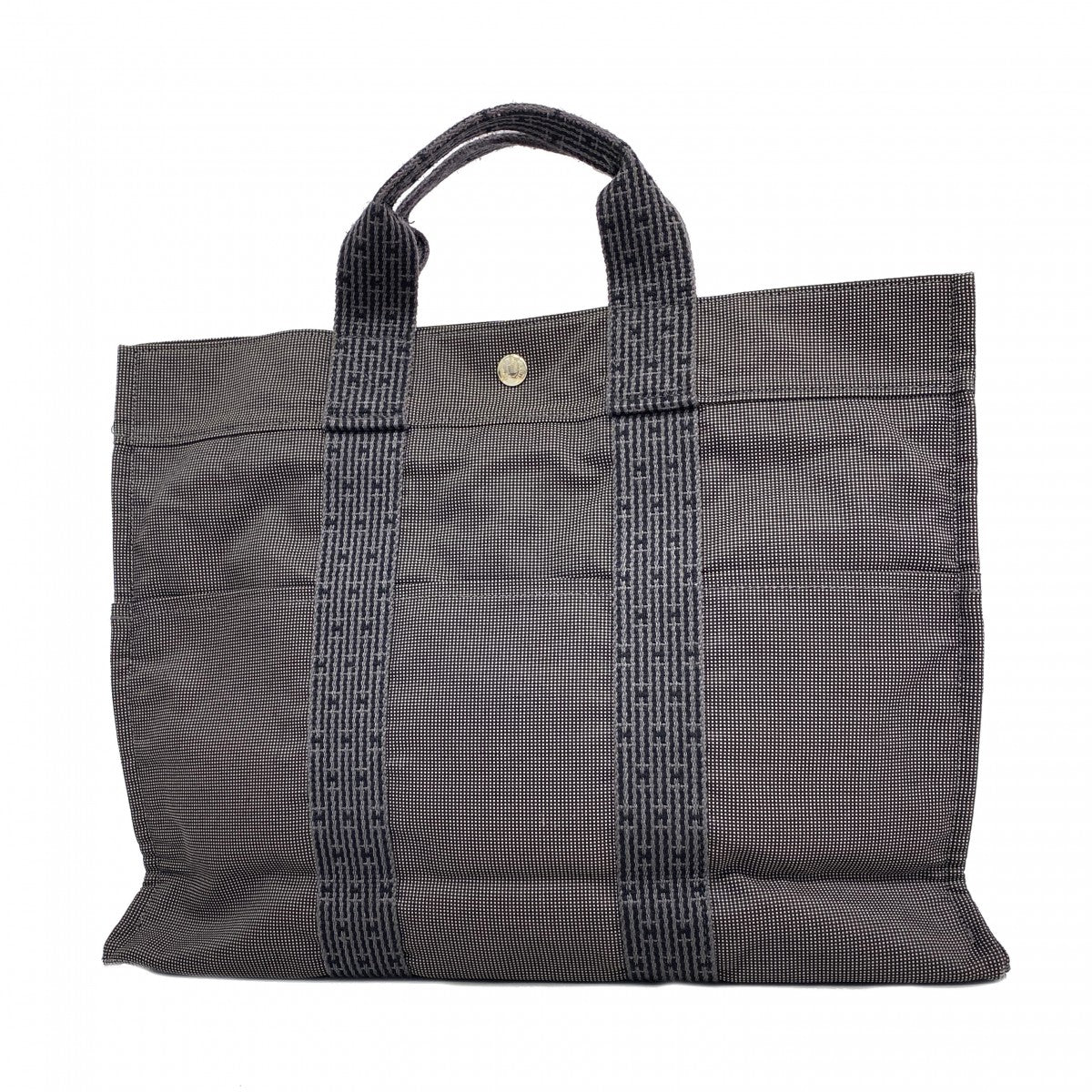 【6fb2755-k】エルメス トートバッグ エールラインMM キャンバス グレー シルバー金具【中古】レディース