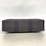 【6fb2755-k】エルメス トートバッグ エールラインMM キャンバス グレー シルバー金具【中古】レディース