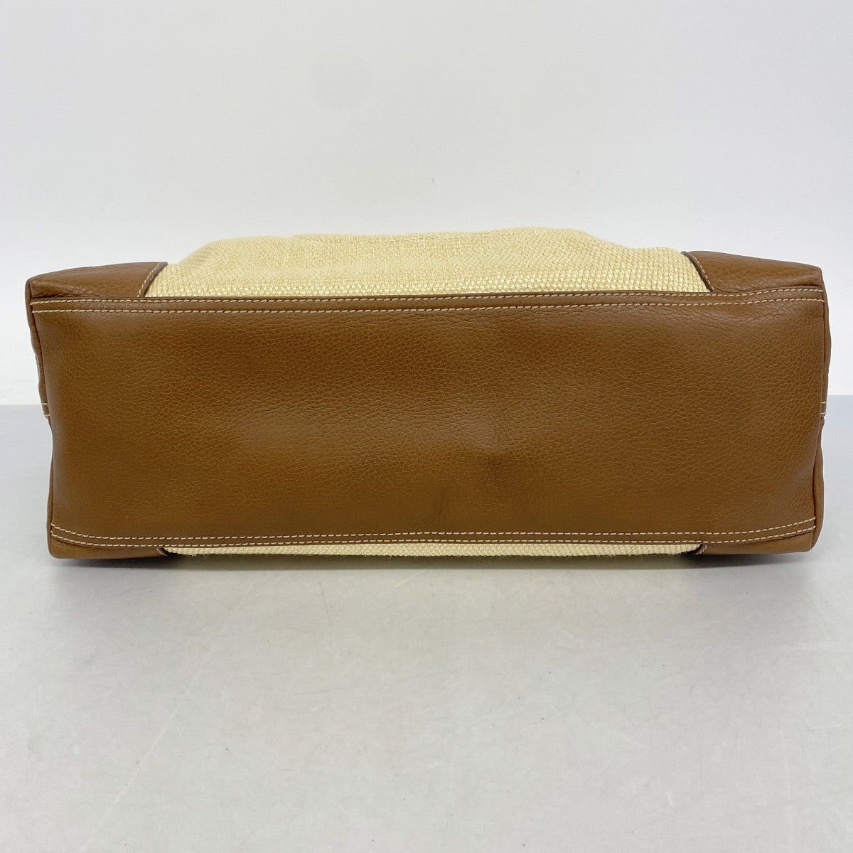【6fb2758-k】グッチ ショルダーバッグ ソーホー 808982 レザー ストロー ベージュ ゴールド金具【中古】レディース