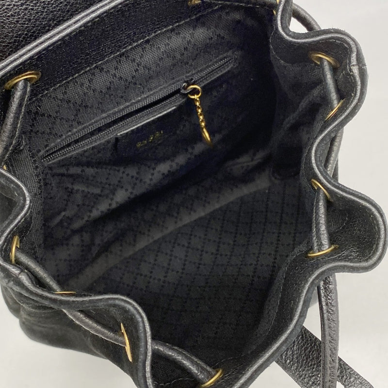 【6fb2759-k】グッチ リュック・デイパック バンブー 003 1956 0030 スウェード ブラック ゴールド金具【中古】レディース
