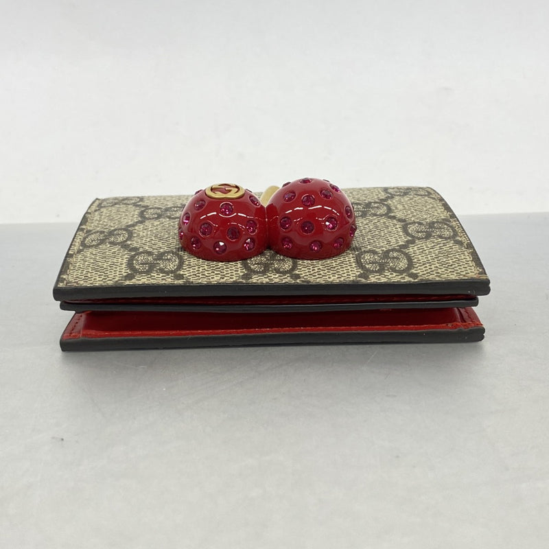 【6fb2760-k】グッチ 財布 476050 PVC ベージュ ゴールド金具【中古】レディース