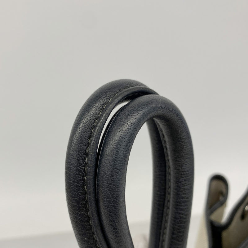 【6fb2766】エルメス トートバッグ ガーデンパーティPM トワルアッシュ ブラック ベージュ シルバー金具 □J刻印【中古】レディース