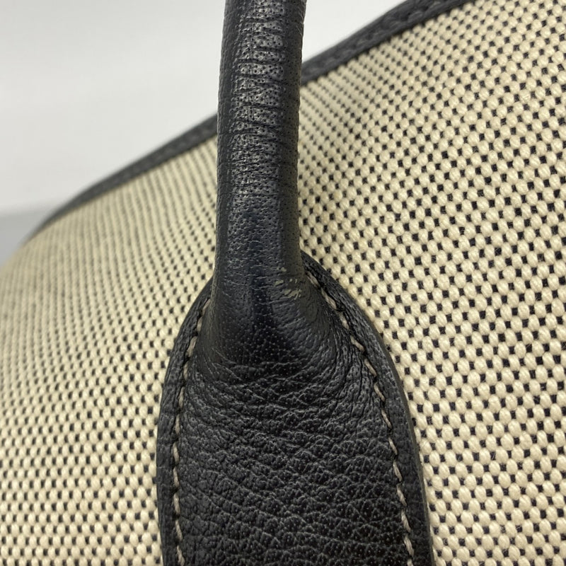 【6fb2766】エルメス トートバッグ ガーデンパーティPM トワルアッシュ ブラック ベージュ シルバー金具 □J刻印【中古】レディース