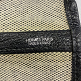 【6fb2766】エルメス トートバッグ ガーデンパーティPM トワルアッシュ ブラック ベージュ シルバー金具 □J刻印【中古】レディース