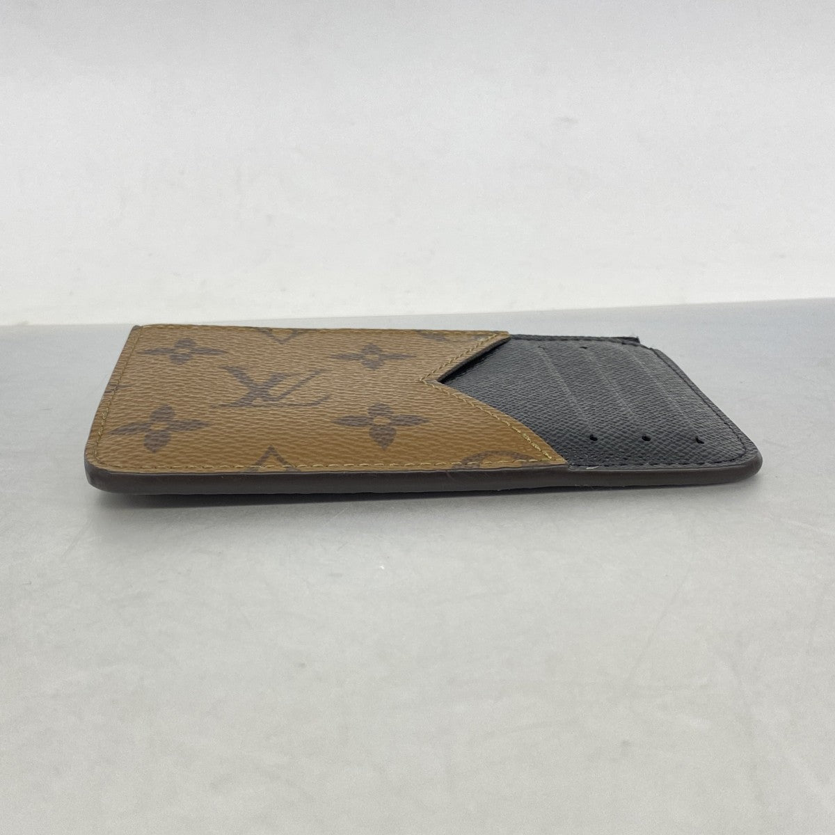 【6fb2774-k】ルイヴィトン コインケース モノグラム・リバース ポルトカルトロミー M81912 ブラウン ブラック【中古】レディース