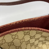 【6fb2792-k】グッチ トートバッグ GGキャンバス 120836 キャンバス ベージュ レッド シルバー金具【中古】レディース
