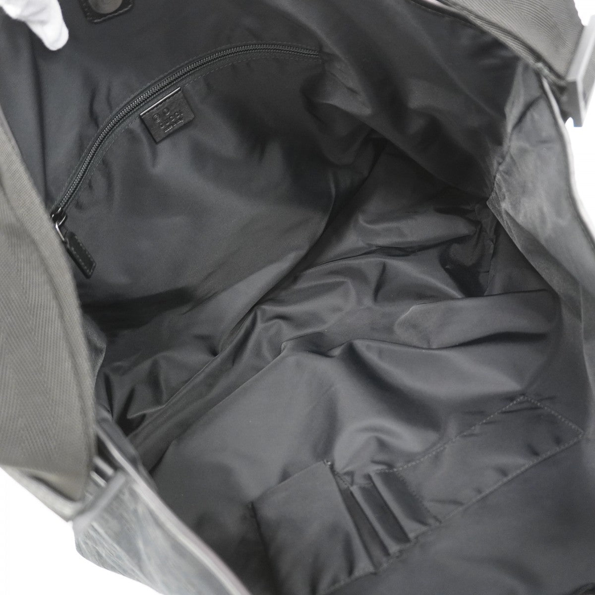【6fb2811-k】グッチ トートバッグ ホースビット 240058 キャンバス ブラック シルバー金具 2wayバッグ【中古】レディース