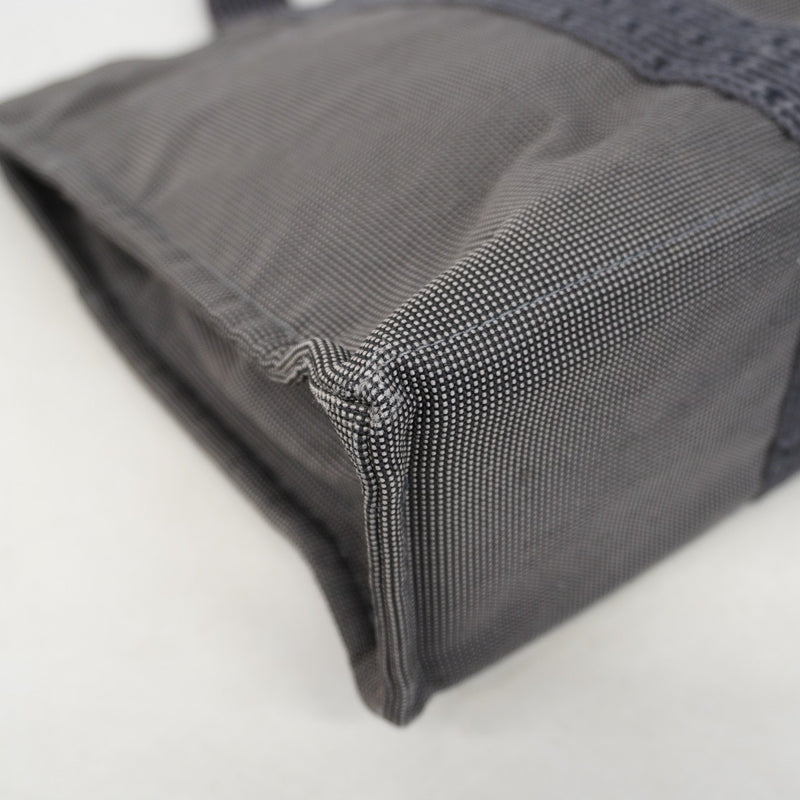 【6fb2827】エルメス トートバッグ エールラインMM キャンバス グレー シルバー金具【中古】メンズ レディース ユニセックス