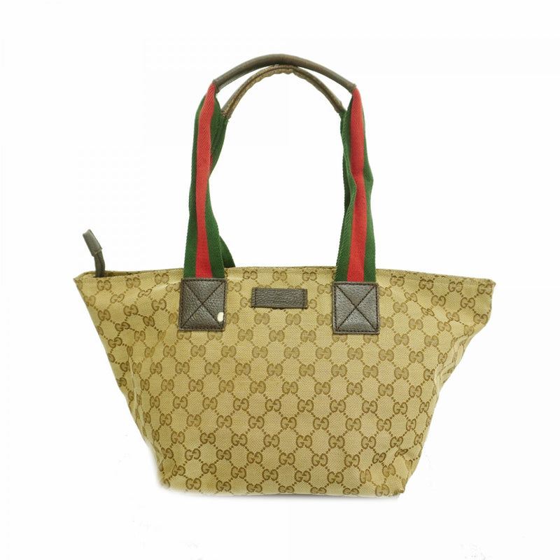 【6fb2847-k】グッチ トートバッグ GGキャンバス/シェリーライン 131230 キャンバス ベージュ シルバー金具【中古】レディース