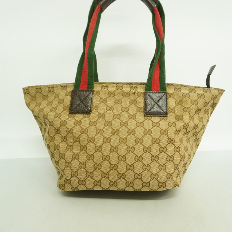 【6fb2847-k】グッチ トートバッグ GGキャンバス/シェリーライン 131230 キャンバス ベージュ シルバー金具【中古】レディース