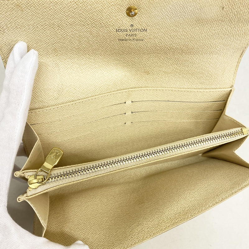 【6fb2904】ルイヴィトン 長財布 ダミエ・アズール ポルトフォイユサラ N61735 ホワイト【中古】レディース