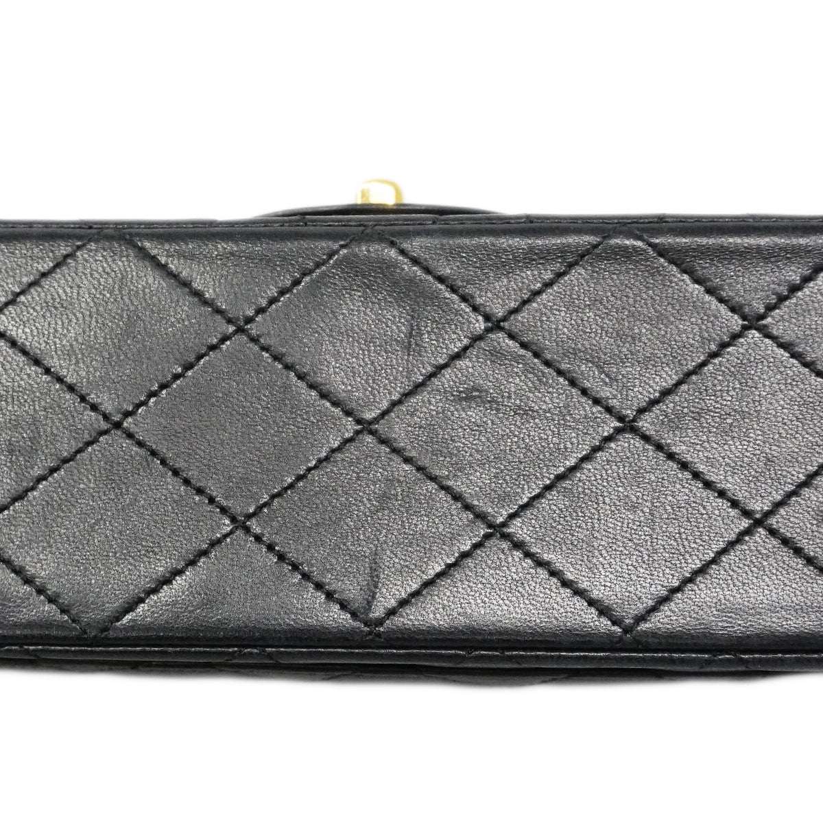 【6fb2947】シャネル ショルダーバッグ マトラッセ Wフラップ Wチェーン ラムスキン ブラック ゴールド金具【中古】レディース