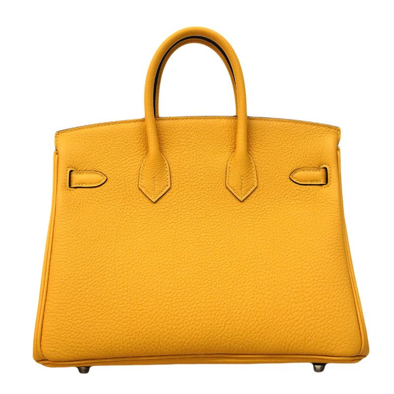 【6fb2953-g】エルメス ハンドバッグ バーキン25 トゴ パイユ シルバー金具 G刻印【中古】レディース