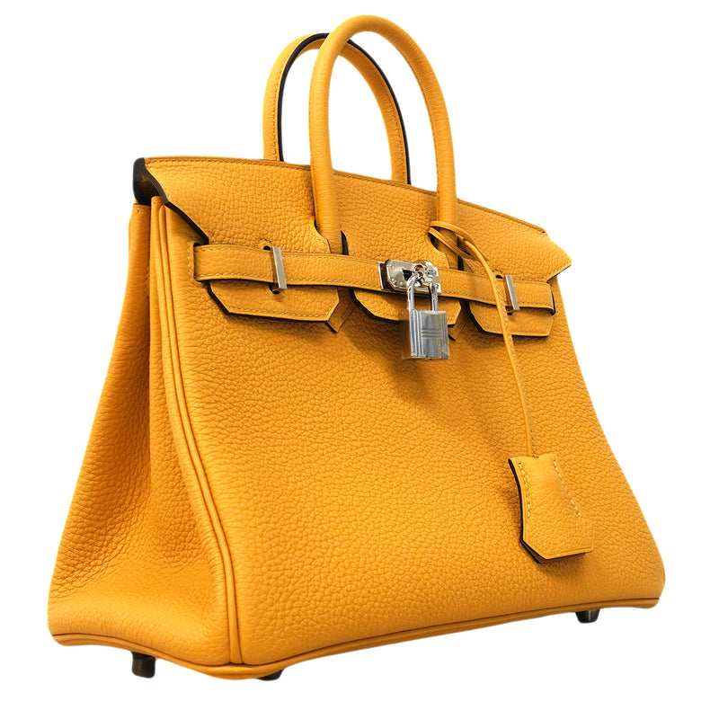 【6fb2954-g】エルメス ハンドバッグ バーキン25 トゴ パイユ シルバー金具 G刻印【中古】レディース