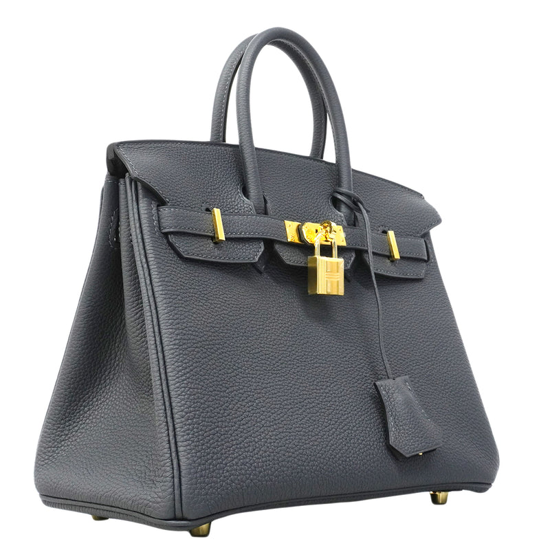 【6fb2955-g】エルメス ハンドバッグ バーキン25 トゴ グリミスティ ゴールド金具 G刻印【中古】レディース