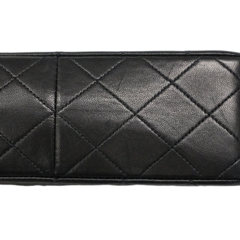 【6fb2956】シャネル ショルダーバッグ マトラッセ チェーンショルダー ラムスキン ブラック ゴールド金具【中古】レディース