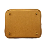 【6fb2957】エルメス ハンドバッグ ピコタンロックMM トリヨンクレマンス ビスキュイ ゴールド金具 B刻印【中古】レディース